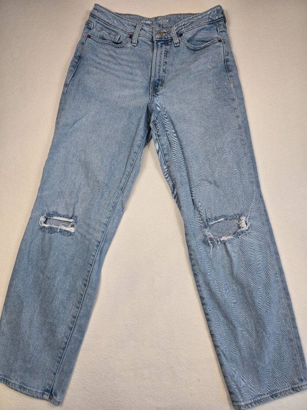 Old Navy Womens 6 High Rise OG Loose Jeans Light Wash Denim